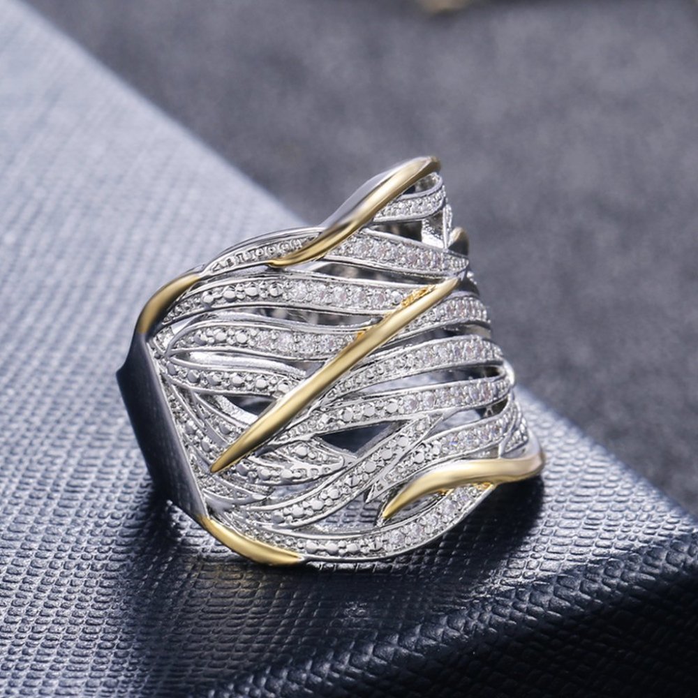💥 Fashion Trendy Wave Stackable Rings for Women, EVGG1375